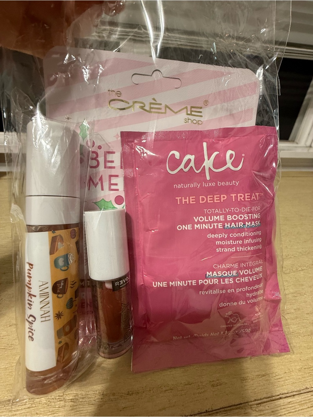 4-Piece Beauty Bundle - Lip Gloss, Face Mask, Hair Mask & Lip/Cheek Tint